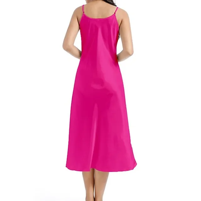 Women’s Slip Lingerie Nightgown Nightshirt Dress Pure Color Simple Casual Comfort Home Daily Bed Satin Breathable Straps Sleeveless Fall Winter Black White e7b1a7677d6de03ca8a1e617a0aac6c3