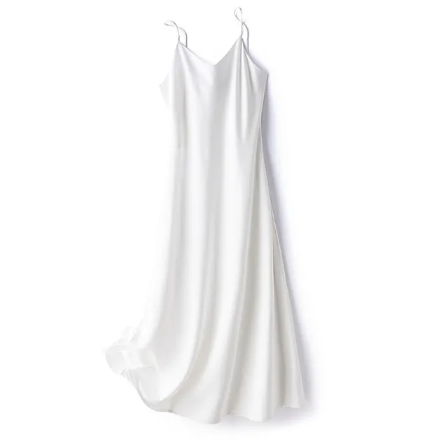 Women’s Slip Lingerie Pajamas Nightgown Nightshirt Dress Pure Color Simple Casual Comfort Home Daily Bed Satin Breathable Straps Fall Winter Black White 570c06464c12d67c576d067f8864602f