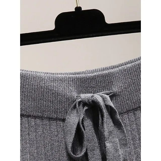Women’s Wide Leg Pants Trousers Plain Full Length Micro-elastic High Waist Fashion Streetwear Street Daily Apricot Black One-Size Fall Winter 1c19712aeba20d986ddd3f791f0f96a3