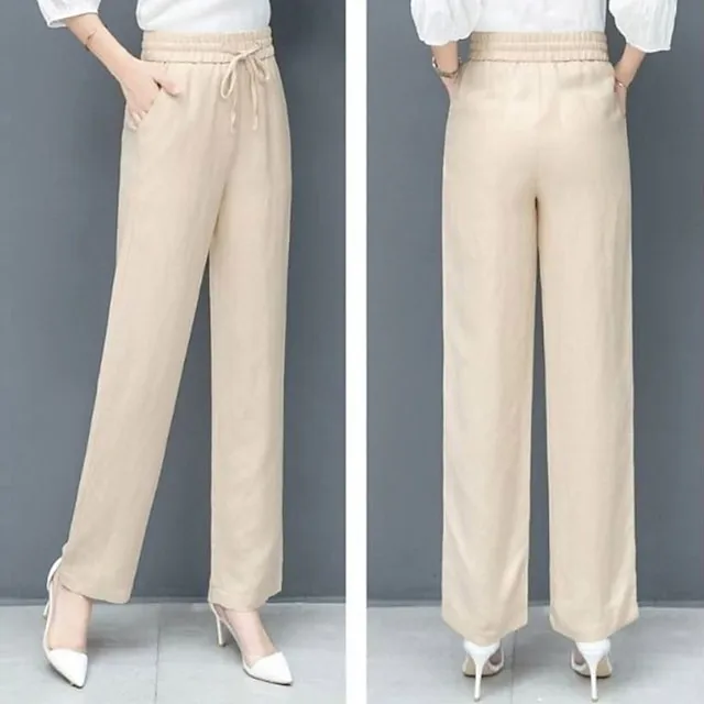 Women’s Wide Leg Pants Trousers Solid Colored Pocket Full Length Micro-elastic High Waist Fashion Streetwear Outdoor Street Black Blue S M Winter Autumn / Fall 150dd04012b522528e66fd610e8c7bbc