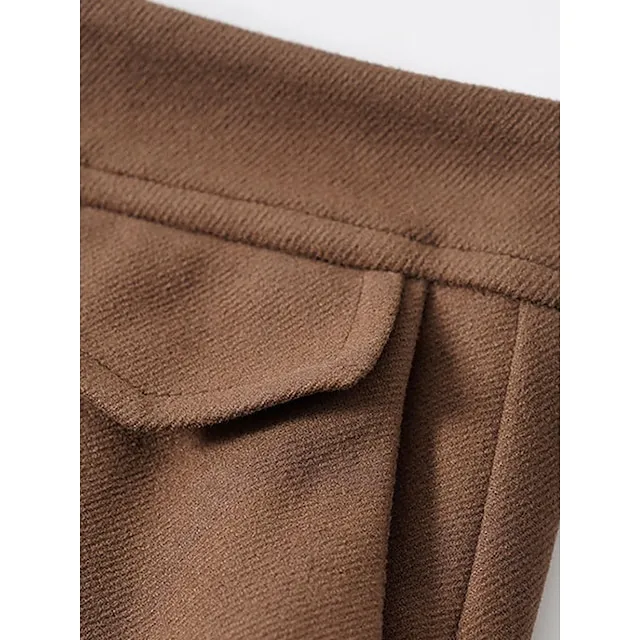 Women’s Wide Leg Pants Trousers Plain Full Length Micro-elastic High Waist Fashion Streetwear Street Daily Dark-Gray rice white S M Fall Winter e7200534ce4503940e4f7392291c9469