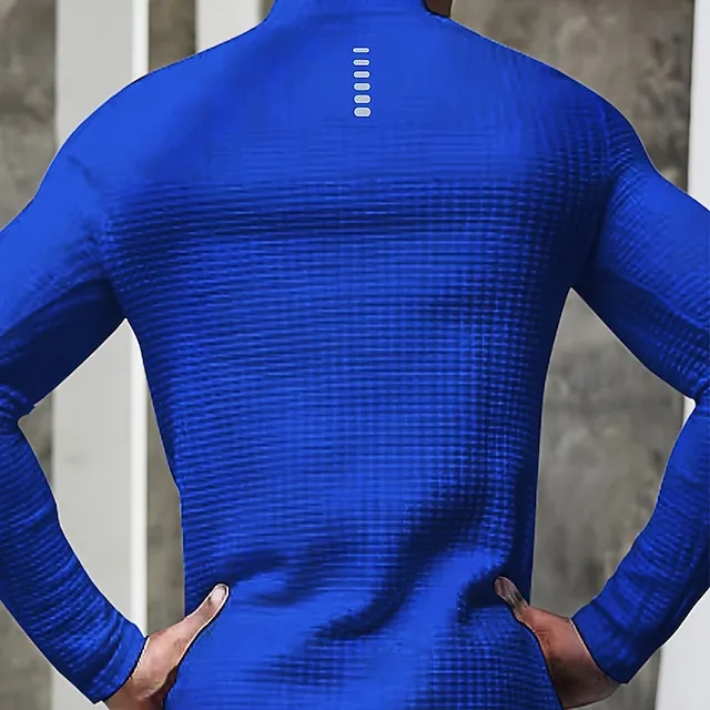 Men’s T shirt Tee Waffle Knit Tee Tee Top Long Sleeve Shirt Plain Quarter Zip Street Vacation Long Sleeve Clothing Apparel Fashion Designer Basic 075098b74bebdfc8e4fbd30e31e28a1e